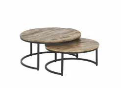 Salontafel Half Moon Ø80cm - metaal - naturel & zwart- Salontafels