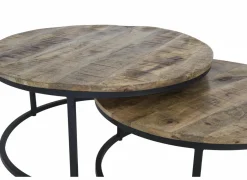 Salontafel Half Moon Ø80cm - metaal - naturel & zwart- Salontafels