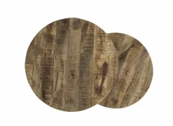 Salontafel Half Moon Ø80cm - metaal - naturel & zwart- Salontafels