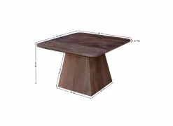 Salontafels|Salontafel Monsoon 60x60cm - mango massief - bruin
