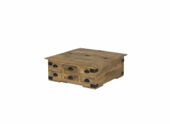 Opbergkoffers|Opbergkoffers|Salontafel Nueva 90x90cm - mango massief - naturel & zwart