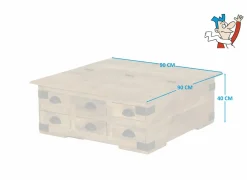 Opbergkoffers|Opbergkoffers|Salontafel Nueva 90x90cm - mango massief - naturel & zwart