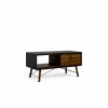 Salontafel Ry 102x49cm - decor - mat zwart & okkernoot- Salontafels