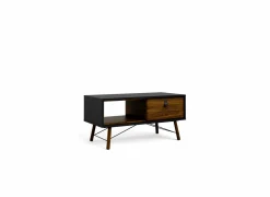 Salontafel Ry 102x49cm - decor - mat zwart & okkernoot- Salontafels