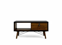 Salontafel Ry 102x49cm - decor - mat zwart & okkernoot- Salontafels