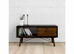 Salontafel Ry 102x49cm - decor - mat zwart & okkernoot- Salontafels