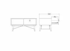 Salontafel Ry 102x49cm - decor - mat zwart & okkernoot- Salontafels