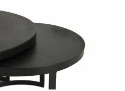 Salontafel Skudde Ø75/Ø60cm - metaal - zwart set van 2- Salontafels