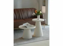 Salontafels|Salontafel SL2405  Ø60cm - cementex - wit