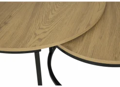 Salontafels|Salontafel Sunrise 80x35/60x32cm - MDF & melamine - eik set van 2