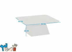 Salontafel Thalia 80x80cm - mango massief - zwart- Salontafels