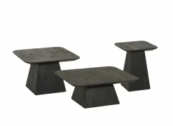 Salontafel Thalia 40x40cm - mango massief - zwart- Salontafels