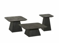 Salontafels|Salontafel Thalia 60x60cm - mango massief - zwart