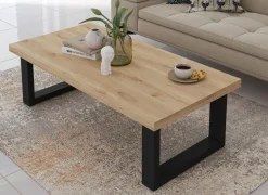 Salontafels|Salontafel Valencia 130x65cm - melamine - lichte eik