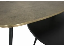 Salontafels|Salontafel Victor 70x47/57x34cm - metaal - goud & zwart