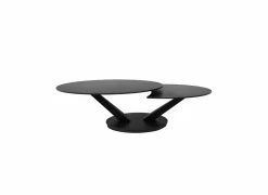 Salontafels|Salontafel Volcano 140/95x60x40/36cm - gesinterd steen - zwart