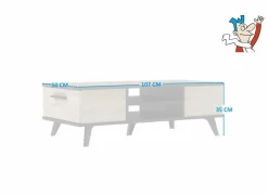 Demeyere Salontafel Wayne 106,6x35,2x50,1cm - decor - eik & zwart- Salontafels