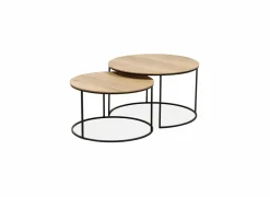Salontafels|Salontafel Windsor Ø65cm/Ø75cm - lamulux - naturel - set van 2