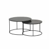 Salontafel Windsor Ø75x44,4cm/Ø65x39cm - lamulux - zwart - set van 2- Salontafels