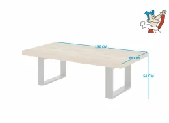 Salontafels|Salontafel 130x68cm - decor - bruin & zwart