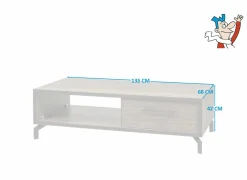 Salontafel 135x68cm - decor - bruin- Salontafels