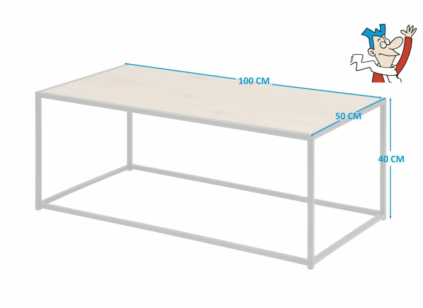 Salontafel 100x50cm - decor - eik- Salontafels