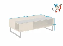 Salontafel 110x60cm - decor - eik & zwart- Salontafels