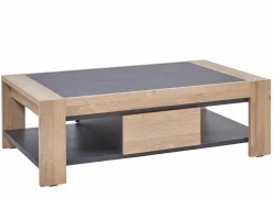 Salontafels|Salontafel 120x70cm - decor - French oak & grijs
