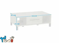 Salontafels|Salontafel 125x68cm - decor - old teak & matt black