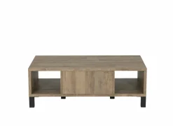 Salontafels|Salontafel 125x68cm - decor - old teak & matt black