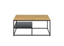 Salontafel 90x60cm - melamine - naturel & zwart- Salontafels