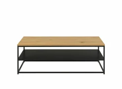 Salontafels|Salontafel 120x60cm - melamine - wilde eik & mat zwart