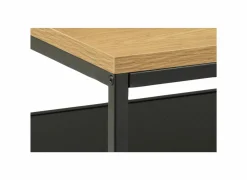 Salontafels|Salontafel 120x60cm - melamine - wilde eik & mat zwart