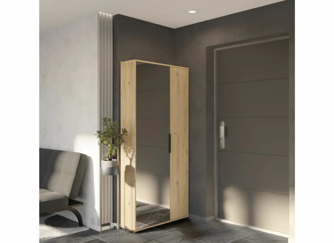 Schoenenkasten|Schoenenkast Ebony 83x24x178cm - decor - royal eik