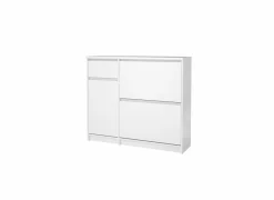 Schoenenkasten|Schoenenkast Naia 109x32x93cm - decor - wit hoogglans