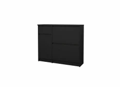 Schoenenkasten|Schoenenkast Naia 109x32x93cm - decor - mat zwart