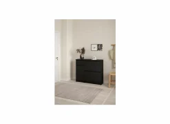 Schoenenkasten|Schoenenkast Naia 109x32x93cm - decor - mat zwart