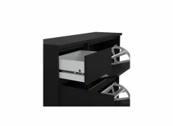 Schoenenkasten|Schoenenkast Naia 109x32x93cm - decor - mat zwart