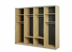Schuifdeurkast|Schuifdeurkast|Schuifdeurkast Clara 250cm - melamine - golden oak
