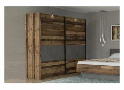 Schuifdeurkast|Schuifdeurkast|Schuifdeurkast Clif 270cm - decor - old wood & beton