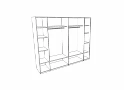 Schuifdeurkast|Schuifdeurkast|Schuifdeurkast 245cm - decor - Franse eik