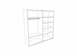 Schuifdeurkast 203cm - decor - lichtbruin- Schuifdeurkast|Schuifdeurkast