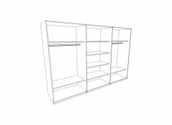 Schuifdeurkast 253cm - decor - lichtbruin- Schuifdeurkast|Schuifdeurkast