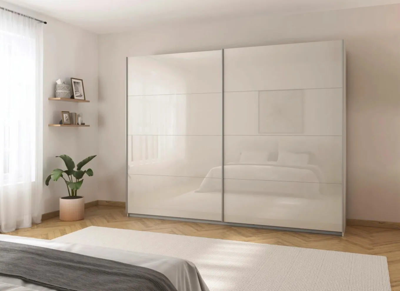 Schuifdeurkast|Schuifdeurkast|Schuifdeurkast 226cm - decor - champagne