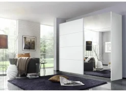 Schuifdeurkast|Schuifdeurkast|Schuifdeurkast 181cm - decor - wit