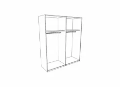 Schuifdeurkast Dederik 170cm - decor - oldwood vintage & donkergrijs- Schuifdeurkast|Schuifdeurkast