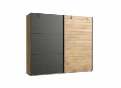 Schuifdeurkast Detroit 250cm - decor - bruin & zwart- Schuifdeurkast|Schuifdeurkast