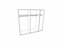 Schuifdeurkast Detroit 250cm - decor - bruin & zwart- Schuifdeurkast|Schuifdeurkast