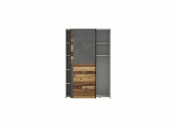 Schuifdeurkast Ozzula 120cm - decor - old wood vintage & beton- Bijzetkasten|Schuifdeurkast
