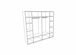 Schuifdeurkast Pauline 217cm - decor - donkerbruin- Schuifdeurkast|Schuifdeurkast